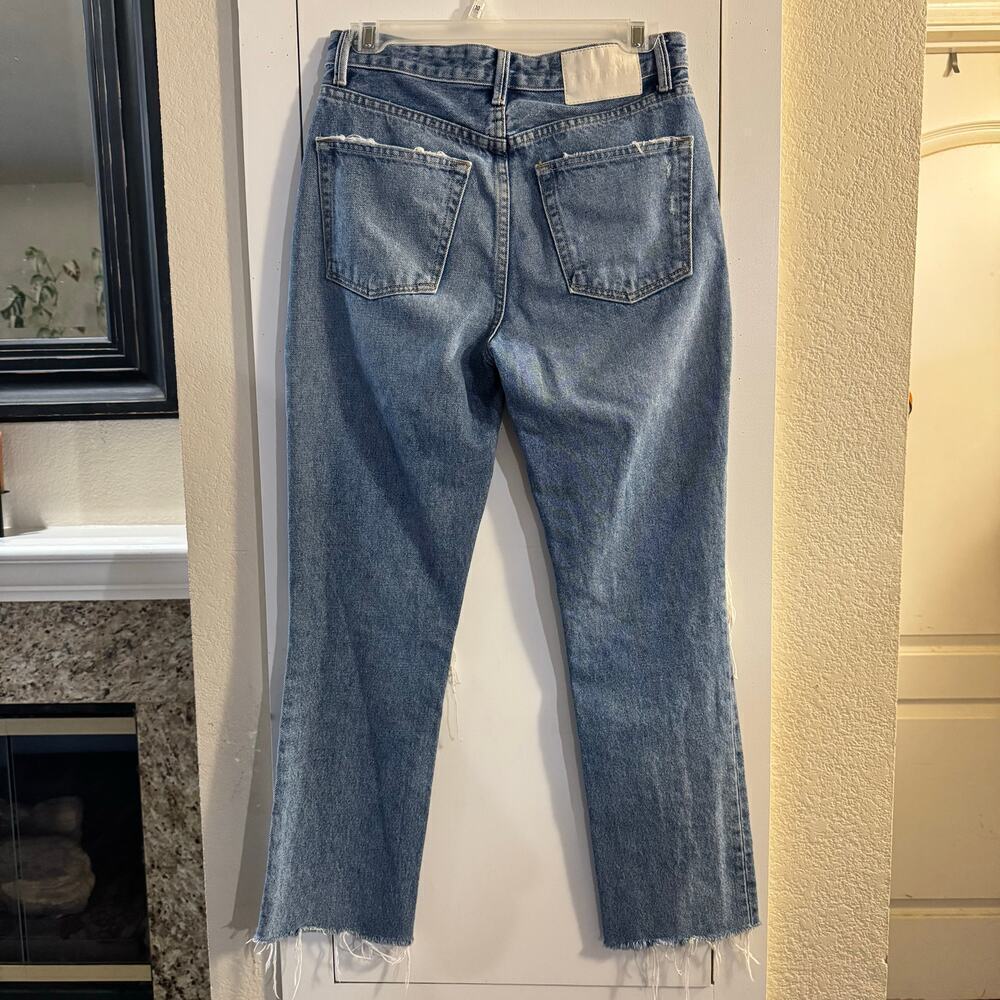 GRLFRND USA Karolina High Rise Straight Crop The Valley Jeans Sz 25 Distressed - Picture 5 of 12